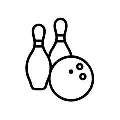Icon of a bowling ball and pins representing the sport