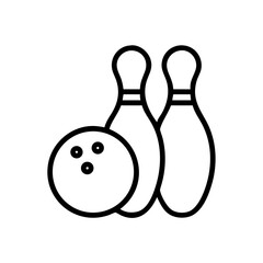 Icon of a bowling ball and pins representing the sport