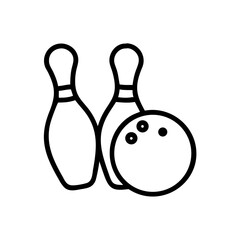 Icon of a bowling ball and pins representing the sport