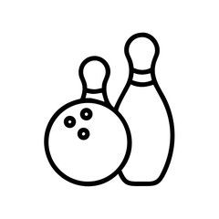 Icon of a bowling ball and pins representing the sport