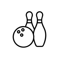 Icon of a bowling ball and pins representing the sport
