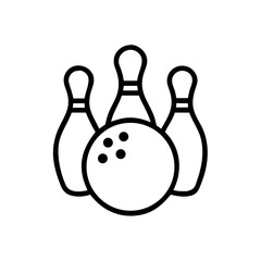 Icon of a bowling ball and pins representing the sport