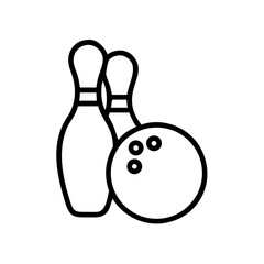 Icon of a bowling ball and pins representing the sport