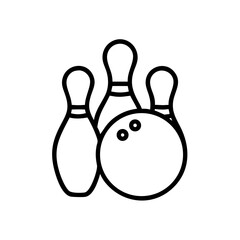Icon of a bowling ball and pins representing the sport