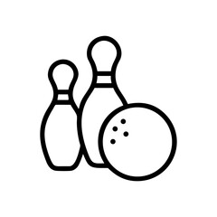 Icon of a bowling ball and pins representing the sport