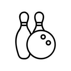 Icon of a bowling ball and pins representing the sport