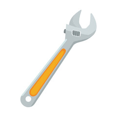 Adjustable wrench vector illustration, hand tool for repair, mechanic, and engineering design. Wrench clip art