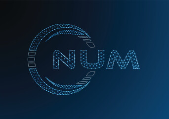 NUM low poly letter logo vector design. NUM lower poly logo design. Low poly logo.