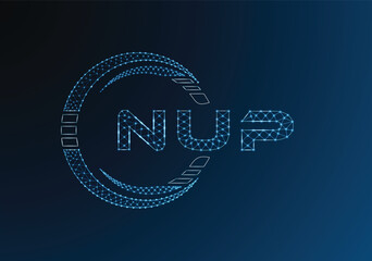 NUP low poly letter logo vector design. NUP lower poly logo design. Low poly logo.