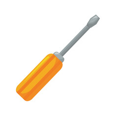 Screwdriver vector illustration for mechanical tool, diy repair. Clip art screwdriver