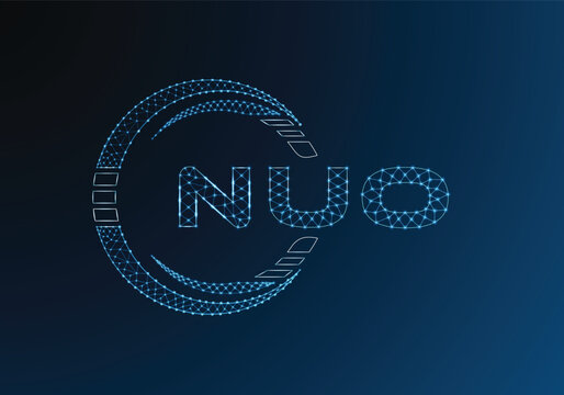 NUO low poly letter logo vector design. NUO lower poly logo design. Low poly logo.