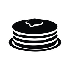 A delectable stack of pancakes with syrup illustration in black and white