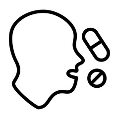 Oral Medication Vector Line Icon Design