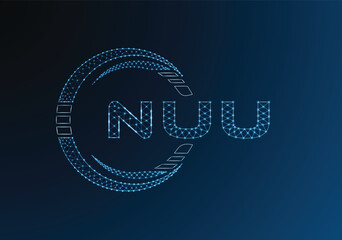 NUU low poly letter logo vector design. NUU lower poly logo design. Low poly logo.