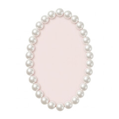 Minimalist Pearl Oval Frame – Elegant Blank Pink Label for Invitation or Note