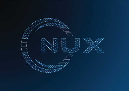 NUX low poly letter logo vector design. NUX lower poly logo design. Low poly logo.