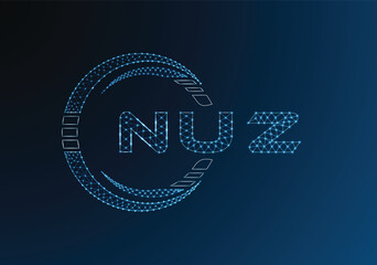 NUZ low poly letter logo vector design. NUZ lower poly logo design. Low poly logo.