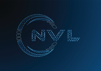 NVL low poly letter logo vector design. NVL lower poly logo design. Low poly logo.