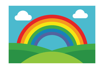 Fototapeta premium Rainbow Over A Green Field