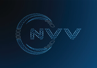 NVV low poly letter logo vector design. NVV lower poly logo design. Low poly logo.