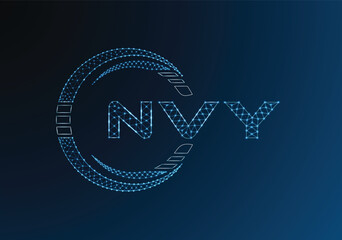 NVY low poly letter logo vector design. NVY lower poly logo design. Low poly logo.