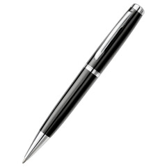 Elegant Black Ballpoint Pen on a Clean White Background