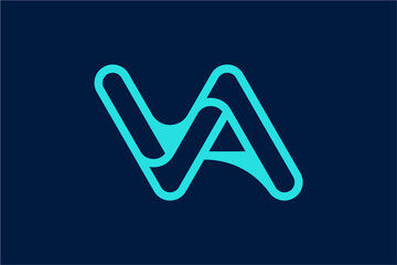 VA Futuristic Monogram Outline Logo
