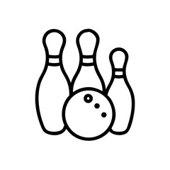 Icon of a bowling ball and pins representing the sport