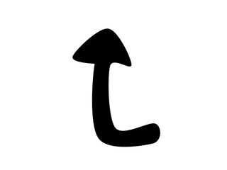 Black curved arrow pointing up
