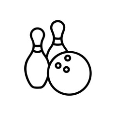 Icon of a bowling ball and pins representing the sport