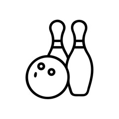 Icon of a bowling ball and pins representing the sport