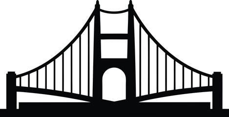Iconic Silhouette Illustration of the Golden Gate Bridge. golden gate bridge silhouette vector design