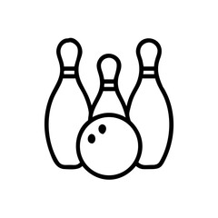 Icon of a bowling ball and pins representing the sport