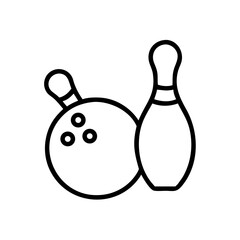 Icon of a bowling ball and pins representing the sport