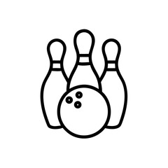 Icon of a bowling ball and pins representing the sport