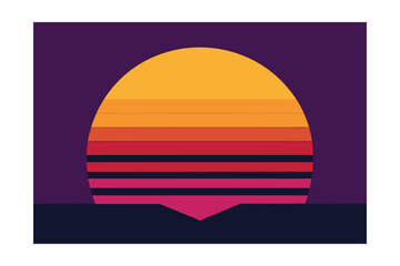 Stylized Horizon With Sunset Tones