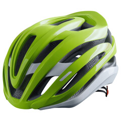 Bright Green Bicycle Helmet with Sleek Design and Ventilation Features