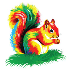 3d eurasian red squirrel from on multicolored paints