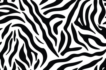 Black zebra stripes vector on transparent background