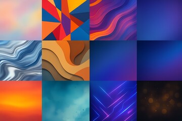 Diverse Abstract Background Collection: Modern Gradients, Geometric Patterns, and Fluid Textures - Digital Design Bundle