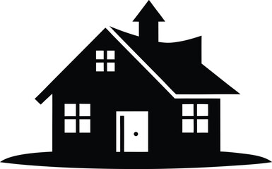 Home silhouette vector, home icon symbol, house black vector silhouette illustration