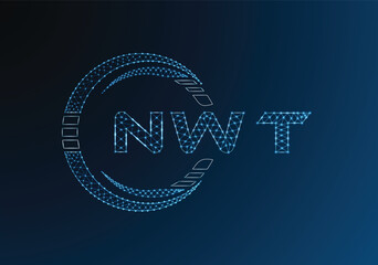 NWT low poly letter logo vector design. NWT lower poly logo design. Low poly logo.