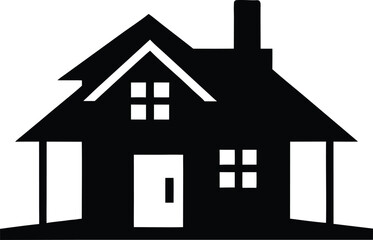 Home silhouette vector, home icon symbol, house black vector silhouette illustration