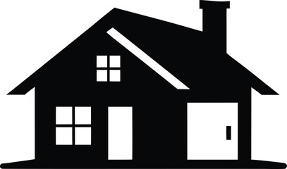 Home silhouette vector, home icon symbol, house black vector silhouette illustration