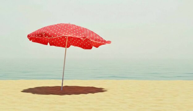 red umbrella on the beach