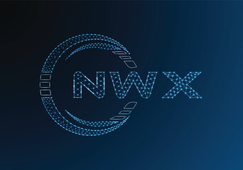 NWX low poly letter logo vector design. NWX lower poly logo design. Low poly logo.