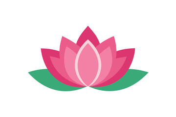 Obraz premium Pink Lotus Flower Vector Stylized Design On White