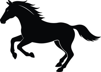 Morgan horse jumping silhouette, horse silhouette vector illustration