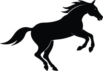Morgan horse jumping silhouette, horse silhouette vector illustration