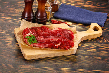 Raw beef meat piece for cooking